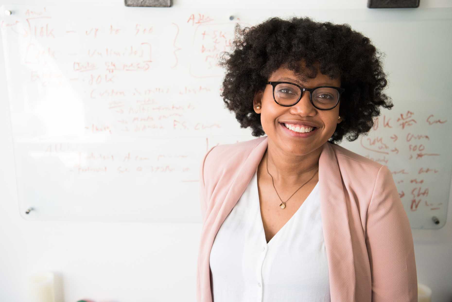 ETH4D Woman in front of blackboard