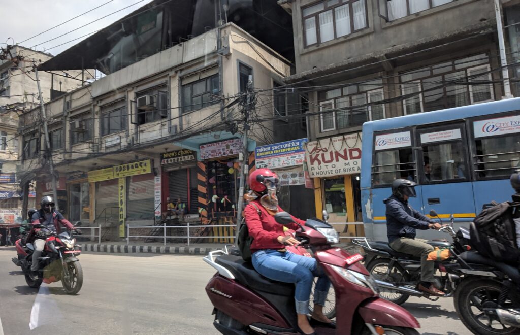 Motorised two-wheelers in Kathmandu. Photo credit: Nilkanth Kumar
